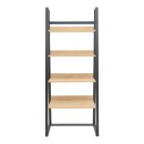 Βιβλιοθήκη Ryder pakoworld σε oak-μαύρη απόχρωση 75x36x185εκ