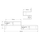 Σύνθετο σαλονιού Kakomo pakoworld σε λευκή απόχρωση 170x29.5x43εκ