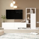 Σύνθετο σαλονιού Damon pakoworld σε λευκή απόχρωση 211.2x29.5x123.6εκ