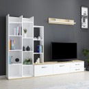 Σύνθετο σαλονιού Leman pakoworld σε λευκή-oak απόχρωση 240x35x154εκ
