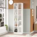 Βιβλιοθήκη Oteca 10θέσεων pakoworld σε λευκή απόχρωση 51.1x25.4x180εκ
