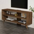 Σύνθετο σαλονιού Prestige pakoworld σε καρυδί απόχρωση 120x29,6x50εκ