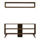 Σύνθετο σαλονιού Prestige pakoworld σε καρυδί απόχρωση 120x29,6x50εκ