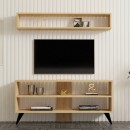 Σύνθετο σαλονιού Prestige pakoworld σε oak απόχρωση 120x29,6x50εκ
