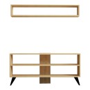 Σύνθετο σαλονιού Prestige pakoworld σε oak απόχρωση 120x29,6x50εκ