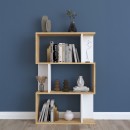 Βιβλιοθήκη Kadu pakoworld σε oak-λευκή απόχρωση  72x22x108εκ