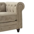 Kαναπές διθέσιος Incredible pakoworld τύπου Chesterfield βελούδο μπεζ 160x84x67εκ