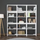 Βιβλιοθήκη Rabuku pakoworld σε λευκή απόχρωση 146x22x160εκ