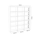 Βιβλιοθήκη Rabuku pakoworld σε λευκή απόχρωση 146x22x160εκ