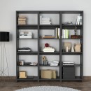 Βιβλιοθήκη Rabuku pakoworld σε ανθρακί απόχρωση 146x22x160εκ