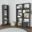 Βιβλιοθήκη Rabuku pakoworld σε ανθρακί απόχρωση 146x22x160εκ