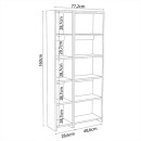 Βιβλιοθήκη Alkathi pakoworld σε oak απόχρωση 77x22x160εκ