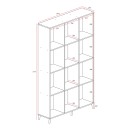 Βιβλιοθήκη FIRENZE pakoworld χρώμα sonoma 107x28,6x178εκ