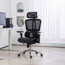 Καρέκλα γραφείου εργασίας Jeffer pakoworld mesh σε μαύρη απόχρωση 67x62x115-125εκ