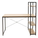 Γραφείο-ραφιέρα Ramon pakoworld φυσικό-μαύρο 122x64x120εκ