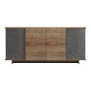 Μπουφές Zafore  pakoworld σε oak-γκρι μαρμάρου 180x45x80εκ
