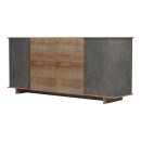 Μπουφές Zafore  pakoworld σε oak-γκρι μαρμάρου 180x45x80εκ
