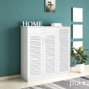 Παπουτσοθήκη-ντουλάπι SANTE pakoworld 30 ζεύγων σε λευκή απόχρωση 120x37x123εκ