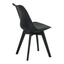 Καρέκλα Gaston I pakoworld PP-PU σε μαύρη απόχρωση 48.5x53.5x81.5εκ