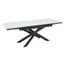 Τραπέζι Rogemi pakoworld sintered stone -γκρι mdf-μαύρο μέταλλο 160-200x90x75εκ