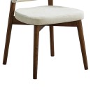 Καρέκλα Siena pakoworld rubberwood σε καρυδί-εκρού απόχρωση 48x50x81εκ | Συσκευασία 2 τμχ