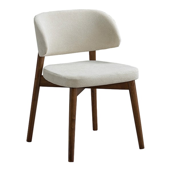 Καρέκλα Siena pakoworld rubberwood σε καρυδί-εκρού απόχρωση 48x50x81εκ | Συσκευασία 2 τμχ