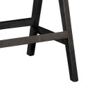 Σκαμπό bar Winslow pakoworld ξύλο rubberwood μαύρο-pvc rattan φυσικό-ύφασμα γκρι | Συσκευασία 2 τμχ