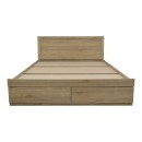 Κρεβάτι Olympus pakoworld με συρτάρι σε sonoma απόχρωση 150x200εκ