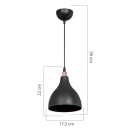 Φωτιστικό οροφής μονόφωτο Lofty pakoworld Ε27 μαύρο Φ18x22εκ