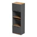 Στήλη Rowan pakoworld σε oak-ανθρακί απόχρωση 60x42x182εκ