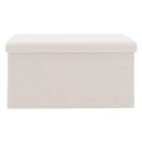 Σκαμπό-μπαούλο Forward pakoworld ύφασμα μπουκλέ ivory 76.5x38x37.5εκ