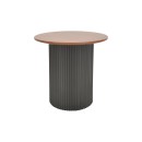 Βοηθητικό τραπέζι Dovel pakoworld mdf σε καρυδί-μαύρη απόχρωση Φ50x45εκ