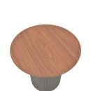 Βοηθητικό τραπέζι Dovel pakoworld mdf σε καρυδί-μαύρη απόχρωση Φ50x45εκ