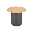 Βοηθητικό τραπέζι Dovel pakoworld mdf σε sonoma -μαύρη απόχρωση Φ50x45εκ