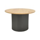 Τραπέζι σαλονιού Dovel pakoworld mdf σε sonoma-μαυρη απόχρωση Φ70x40εκ
