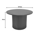 Τραπέζι σαλονιού Dovel pakoworld mdf σε sonoma-μαυρη απόχρωση Φ70x40εκ