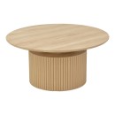 Τραπέζι σαλονιού Opols pakoworld mdf σε  φυσική απόχρωση Φ90x42εκ