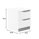 Κομοδίνο Verena II pakoworld σε λευκή-sonoma απόχρωση 40x40x50εκ