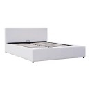 Κρεβάτι Dellia pakoworld με αποθηκευτικό χώρο pu λευκό 150x200εκ