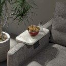 Βοηθητικό τραπεζάκι Linea I pakoworld σε γκρι όψη μαρμάρου  με μαύρα μεταλλικά πόδια 20x35x10εκ