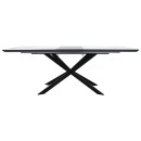 Τραπέζι επεκτεινόμενο Palan pakoworld sintered stone σε όψη μαρμάρου - μαύρο μέταλλο 160-200x80x77εκ