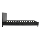 Κρεβάτι Nevil pakoworld 100x200 PU χρώμα μαύρο ματ
