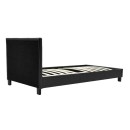 Κρεβάτι Nevil pakoworld 100x200 PU χρώμα μαύρο ματ