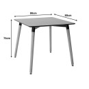 Τραπέζι Natali pakoworld MDF μαύρο-πόδια φυσικό 80x80x76εκ