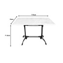 Τραπέζι μαρμάρινο Zosal pakoworld μαντέμι σε λευκή-μαύρη απόχρωση 110x70x71.8εκ