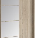 Ντουλάπα ρούχων Elodie pakoworld τρίφυλλη καθρέπτης συρόμενη sonoma 200x61x216εκ