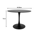 Τραπεζαρία Balou-Parker pakoworld σετ 5τεμ μαύρο Φ120x73εκ