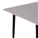 Τραπέζι Gustas pakoworld γκρι μαρμάρου sintered stone-μαύρο μέταλλο 160x80x75εκ