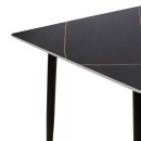Τραπέζι Gustas pakoworld μαύρο μαρμάρου sintered stone-πόδι μαύρο μέταλλο 160x80x75εκ