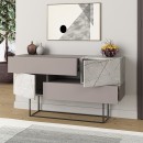Μπουφές Roberta pakoworld μόκα με γκρι-μπεζ μαρμάρου 145x40x82εκ